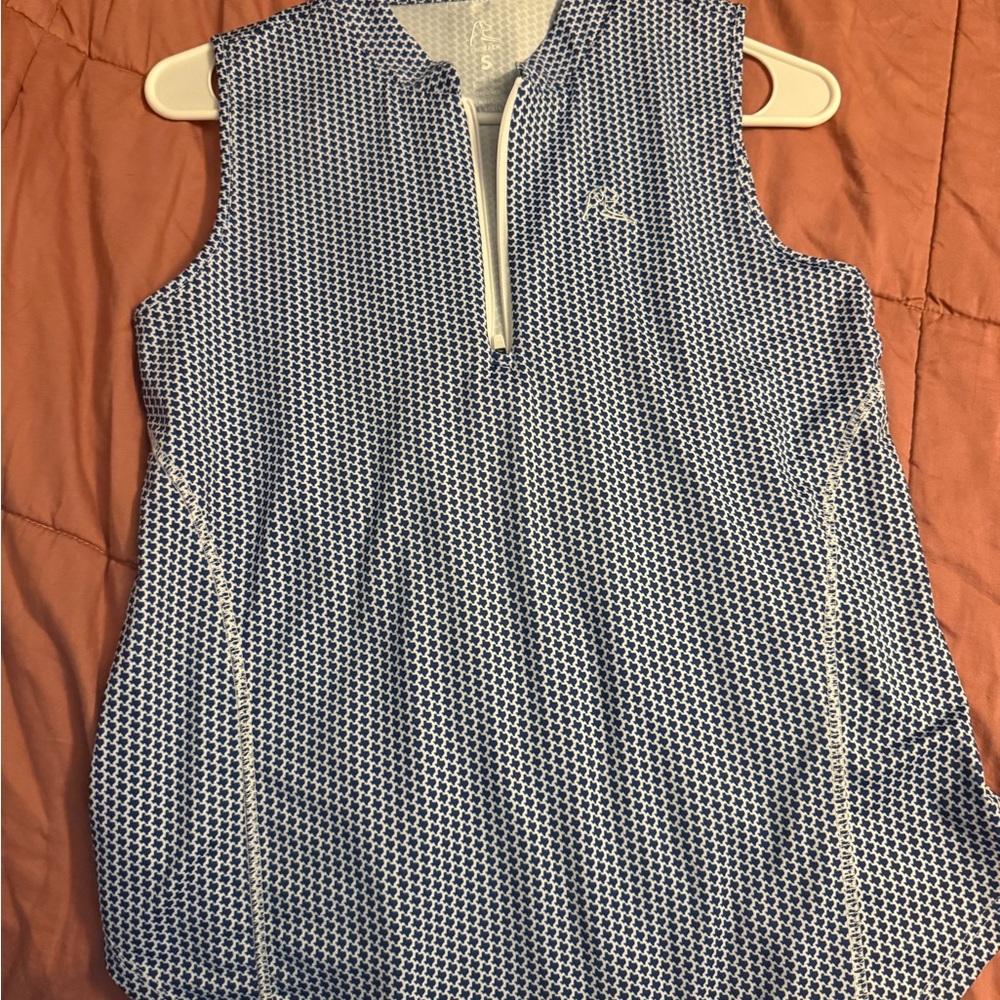 Rhoback Women's Navy and White Sleeveless Tank Top